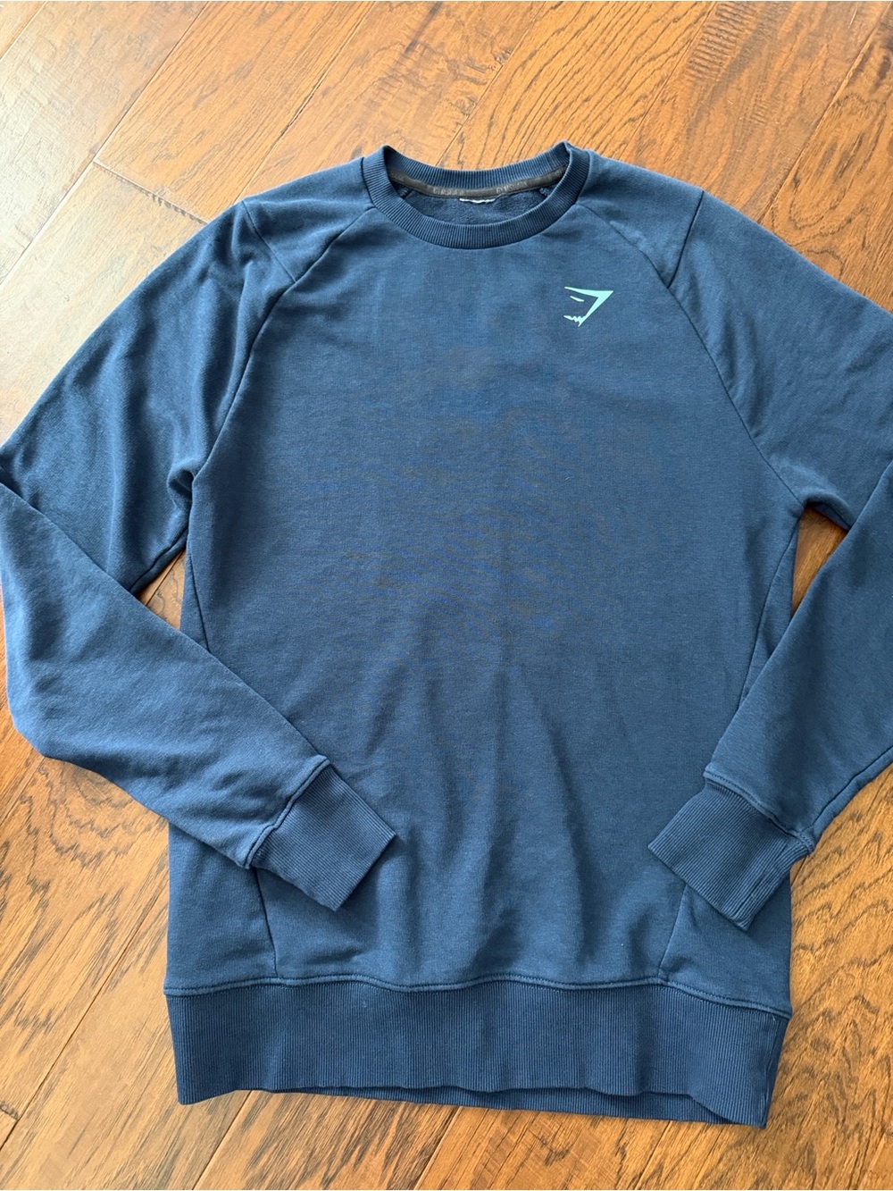 Gymshark-Navy w/aqua logo Crewneck Sweatshirt - Picture 2 of 8
